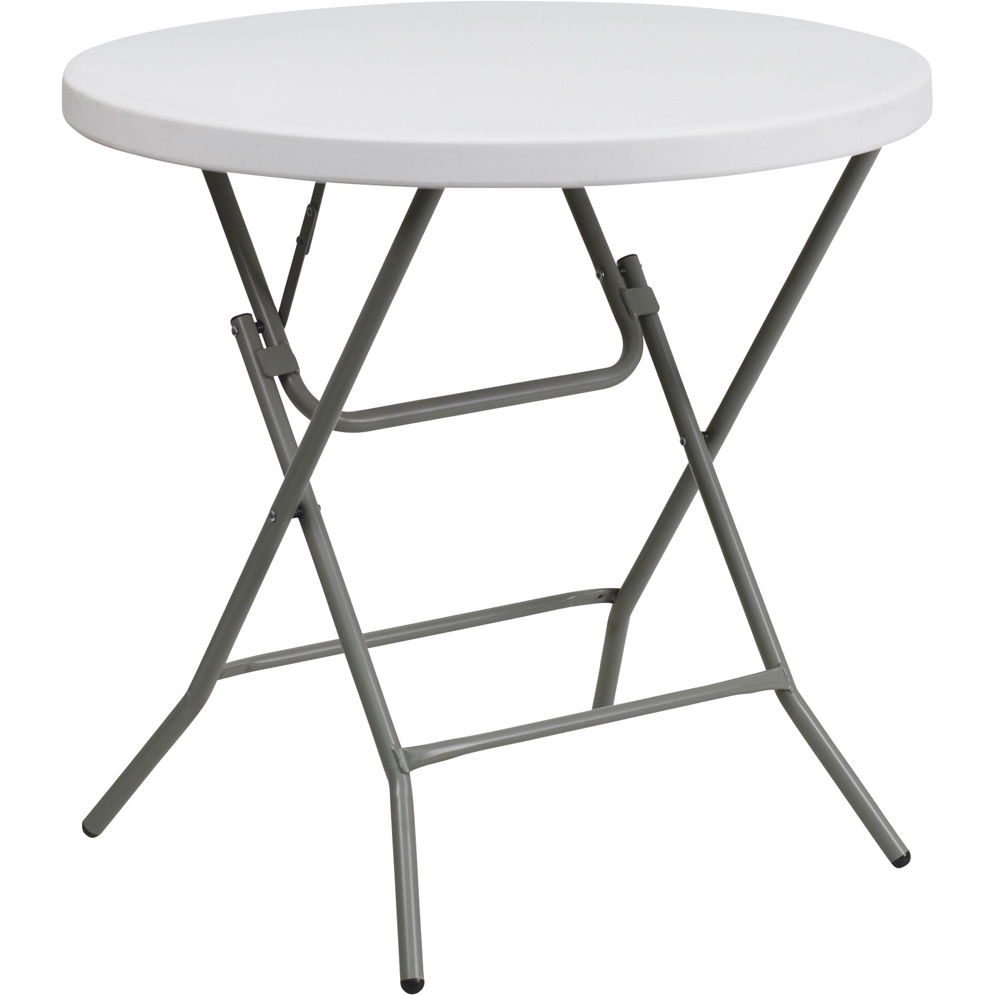 Flash Furniture Commercial-Grade Petite Round Plastic Folding Table, Granite White, 32in. Diameter, Model# DADYCZ80RGW